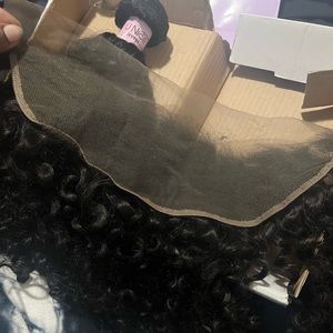 Deep wave human hair Hair bundles and frontal